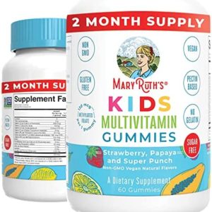 Kids Vitamins by MaryRuth's | Sugar Free | 2 Month Supply | Kids Multivitamin Gummies for Ages 2+ | Multivitamin for Kids | Vitamins for Kids | Vegan | Non-GMO | Only 1 Gummy a Day | 60 Count