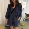 2022 Casual Outfit KoreanThree Piece Sets Small Sling Suit Jacket High Pants Suit - Image 7