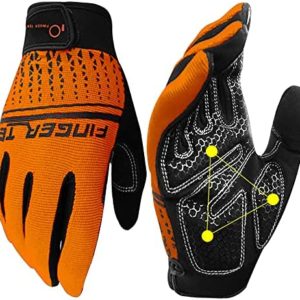 Full Finger Workout Gloves Weight Lifting Touchscreen for Men Women with Padding, Full Hand Gym Exercise Gloves Male Female, Non Slip Fitness Gloves Extra Grip for Cycling Climbing Hiking