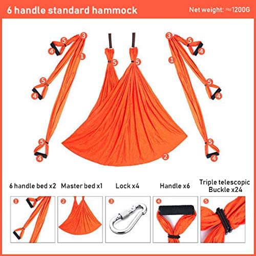 LTINN Yoga Hammock Aerial Yoga Flying Yoga Swing Trapeze Sling Inversion Tool for Gym Home Fitness (Storage Bag) Multicolor Selection - Image 3