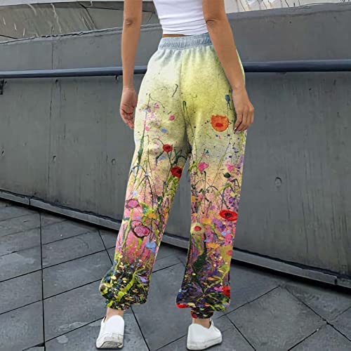 FORUU Ladies Yoga Pants Casual Fashion Retro Drawstring Pant Loose Printed Sports Trousers Stylish Workout Gym Pants - Image 5