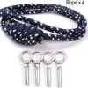 ZHOUXIAO Yoga Wall Hanging Rope Sling Wall Mount Kit, Included Cotton RopeX4, Stainless Steel Lifting Eyebolts X4, Antigravity Yoga Sling, Inversion Exercises - Image 2