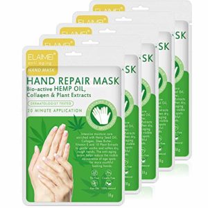 Hand Mask Moisturizing 5 Pack, Hand Mask Spa Gloves Moisture Enhancing Gloves for Dry Hands, Exfoliating Hand Peeling Mask, Repair Rough Skin Remove Dead Skin for Women Men