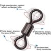 Fishing Rolling Barrel Swivels, 500pcs Fishing Line Connectors Stainless Steel Black Nickel Fishing Bearing Swivels Terminal Tackles for Saltwater Freshwater Size 30-97Lbs - Image 2