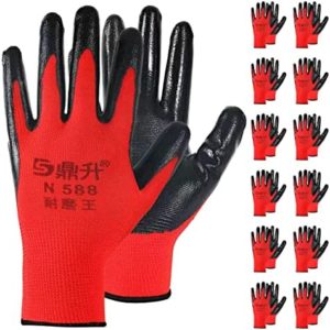 Safety Work Gloves, Safety Work Gloves with Handle (12 Pack), polyurethane (PU) Coated Work Gloves