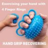 Hand Grip Strengthener with Finger Rings Soft Stretchable Spikey Ball Trainer for Finger and Hand Exercise (Blue) - Image 2