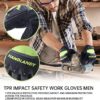 Heavy Duty Synthetic Leather Impact Work Gloves Men, Mechanic Gloves, Sensitive Touch Screen Flexible Grip Gloves for Work - Image 3