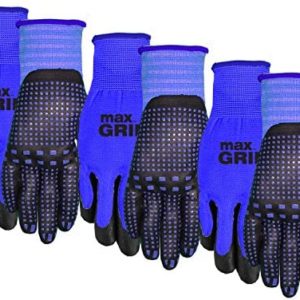 MidWest Gloves & Gear 94BLP03-LX-AZ-6 Max Grip Packs, 3 Pair, Mens Blue, L-XL