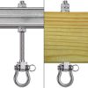 BeneLabel Set of 2 Permanent Antirust Stainless Steel 304 Heavy Duty Swing Hangers, 1800LB Capacity, Wood Beam & I-Beam Hanger, Yoga Hammock Chair Sandbag, Hardware Swing Sets, 180° Swing, 9.25" - Image 5