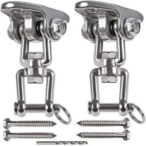 IOH Set of 2 Heavy Duty Swing Hangers Stainless Steel 304, Double Protection Design, 2000 lb Capacity 360° Rotation, Playground Porch Yoga Seat Trapeze, Hammock Chair, Swing Set Indoor Outdoor