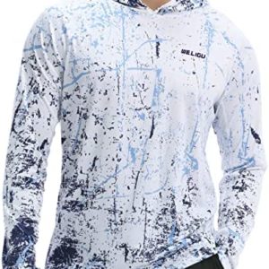 Men's UPF 50+ Sun Protection Hoodie Shirt Long Sleeve SPF Fishing Outdoor UV Hiking Shirts Lightweight