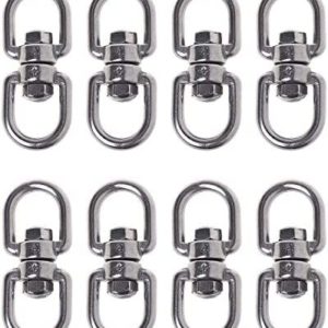 sansheng 8 Pack Stainless steelHanging Basket Spinners Plant Hanger Swivel Hook Swivel Clip for Dog Lead, Flower Pot Basket, Bird Feeder(M4)