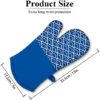 Tuff4ever Oven Mitts Heat Resistant Extra Long Silicone Oven Gloves with Non-Slip Silicone Grip and 100% Cotton Lining for Baking Cooking BBQ (1 Pair-Blue) - Image 4
