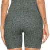 PERSIT Women's High Waist Print Workout Yoga Shorts with 2 Hidden Pockets, Non See-Through Tummy Control Athletic Shorts - Image 4