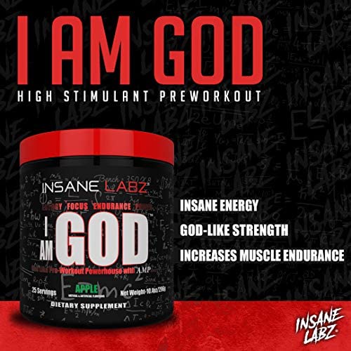 Insane Labz I am God Pre Workout, High Stim Pre Workout Powder Loaded with Creatine and DMAE Bitartrate Fueled by AMPiberry, Energy Focus Endurance Muscle Growth,25 Srvgs,Thou Shalt Not Covet Orange - Image 4