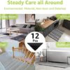 Rabenda 12 Pcs Grippers for Rugs, Non Slip Rug Pads for Hardwood Floors and Tiles, Reusable and Washable Rug Tape for Area Rugs, Dual Sided Adhesive Rug Pad Gripper Keep Corners Flat(Black) - Image 4