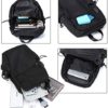Small Black Sling Crossbody Backpack Shoulder Bag for Men Women, Lightweight One Strap Backpack Sling Bag Backpack for Hiking Walking Biking Travel Cycling USB Charger Port-Nylon - Image 8