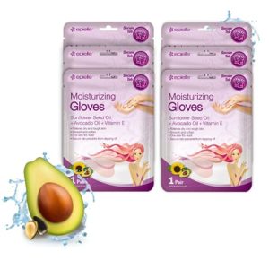 Epielle Moisturizing Hand Masks (Gloves 6pk) for Dry Hands Spa Masks | Sunflower Seed Oil + Avocado Oil + Vitamin E, Beauty Gifts, Skincare Gifts