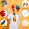 10 Pcs Clown Costume Set, Funny Clown Nose Clown Wig Clown Bow Clown Tie White Gloves Clown Accessories for Halloween Carnival Circus Cosplay Party - Image 3