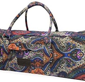 Kindfolk Yoga Mat XL Duffel Bag Extra Large Patterned Canvas with Pocket and Zipper