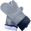 Long Silicone Oven Mitts - Silicone Mitts, Heat Resistant Mitts, Non-Slip Professional Cooking Mitts, Kitchen Potholders and Oven Mitts, Heat Resistant Grill Gloves, Oven Mitts (Grey, Large) - Image 3