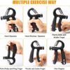 Daspom Grip Strength Trainer with Counter 2 Pack Hand Grip Strengthener with Adjustable Resistance 11-132 Lbs (5-60kg) Non-Slip Forearm Exerciser for Muscle Building and Injury Recovery Hand Rehabilitation - Image 5