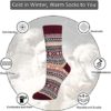 5 Pack Womens Wool Socks Winter Warm Socks Thick Knit Cabin Cozy Crew Soft Socks Gifts for Women - Image 3