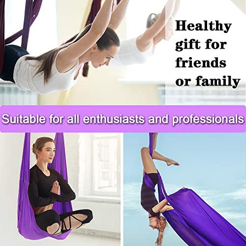 SAIVEN 10m Aerial Silks Equipment - Premium Yoga Swing Set, Aerial Yoga Hammock kit, Yoga Starter Kit, Aerial Dance Equipment(L: 10m x W: 2.8m) - Image 3