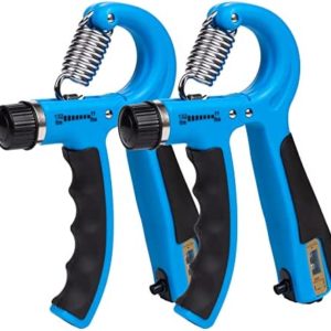 Blue Grip Strength Trainer. Hand Grip, Finger and Forearm Strengthener, With Counter and Adjustable Resistance 10-130 lbs. Great For Rehabilitation and For Musicians, Rock Climbers, Golfers, Baseball Players and Other Athletes.