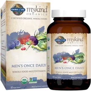 Garden of Life Multivitamin for Men - mykind Organic Men's Once Daily Whole Food Vitamin Supplement Tablets, Vegan, 60 Count