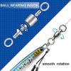 Atibin High Strength Fishing Swivel Steel Bearing Connector Fishing Swivels Stainless Barrel Ball Bearing Swivel Saltwater Freshwater - Image 3