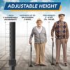 ELESIK Walking Cane for Women & Men - Adjustable Folding Cane with T Handle and Pivot Base Design, Foldable Walking Stick for Seniors with Nylon Strap, Collapsible Cane for Safe Walking - Image 5