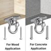 WAREMAID Heavy Duty Swing Hanger Hook, Hammock Chair Hanging Kit Swing Ceiling Mount, , Indoor Outdoor Playground Hanging Chair, Yoga, Tree, Gym, Rope, Swing Set Bracket, Punching Bag Hardware,1000LB - Image 2