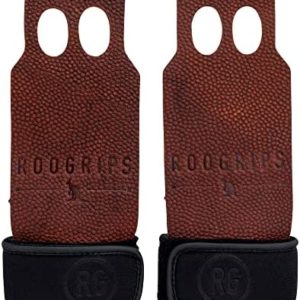 RooGrips - 2-Finger Durable Protective Leather Hand Grips, Gloves, Weightlifting and Gymnastics Grips, Non-Slip Pull Up Gloves for Men and Women