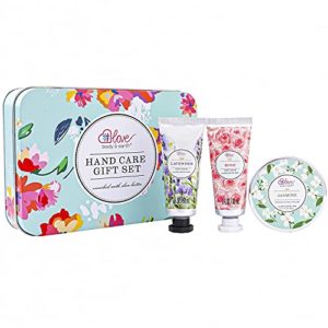 Hand Cream Gift Set - Hand Lotion Gift Box for Women, Travel Size Hand Cream Gift Set, Repair&Moisture Dry Hands, Skin Care Birthday Gift Set for Women, Includes 2 Hand Cream & Exfoliating Cream