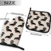 ACOGO Pet Dogs Heat Resistant Hot Oven Mitts & Pot Holders for Kitchen Gift Set with Non-Slip Textured Grip Set of 2, Oven Gloves for BBQ Cooking Baking, Grilling - Image 2