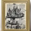 Steampunk Aerial House Dictionary Wall Art Print: Unique Room Decor for Boys, Men, Girls & Women - (8x10) Unframed Picture - Great Gift Idea - Image 3