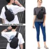 Small Black Sling Crossbody Backpack Shoulder Bag for Men Women, Lightweight One Strap Backpack Sling Bag Backpack for Hiking Walking Biking Travel Cycling USB Charger Port-Nylon - Image 7