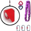 TEVEILS Aerial Yoga Hoop Kit Lyra Hoop Rings Equipment Include a Stainless Steel Lyra (32mm Tube Dia) & Carabiners & Swivel & Spanset - Image 4