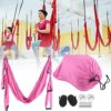 Tissting Aerial Yoga Swing Set 6 Handles Aerial Yoga Hammock Ceiling Hanging Yoga Sling for Improved Flexibility and Core Strength - Image 4