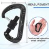 BEIFENG Heavy Duty Lightweight Locking Carabiner Clips 12KN D Ring for Camping Hiking Outdoor Gym etc, Carabiner with Lock Small Carabiners for Dog Leash & Harness - Image 2