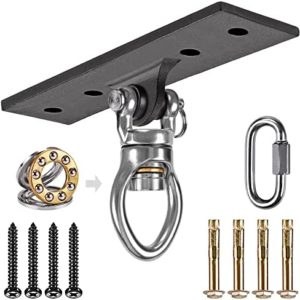 Dolibest Heavy Duty Swing Hanger, Swing Set Accessorie with Carabiner for Indoor Outdoor Playground, Porch Swing Hanging Kit for Wooden and Concrete Set with 4 Wood Screws and 4 Expansion Bolts, 900LB