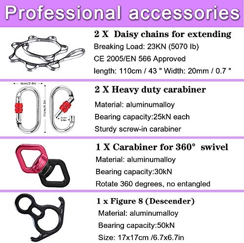 SAIVEN 10m Aerial Silks Equipment - Premium Yoga Swing Set, Aerial Yoga Hammock kit, Yoga Starter Kit, Aerial Dance Equipment(L: 10m x W: 2.8m) - Image 6