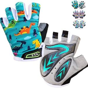 Kids Cycling Gloves Junior Boys Girls Youth Half Finger Gel Padded Fingerless Grip Breathable Non-Slip Small Large for Summer Fishing Bike Riding Climbing Outdoor Sports Age 2-11