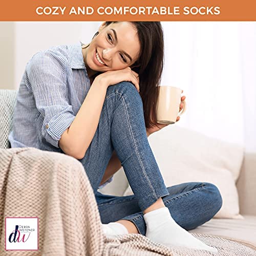 Diabetic Socks for Mens Womens Loose Fit Non-Binding Cotton Crew Socks 6 Pairs - Image 4