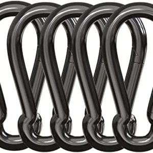 3.15 inch Carabiner Clip Spring Snap Hook, Quick Link Buckle Clip, for Outdoor Camping Hiking Hammock Swing 5 Pcs.