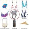 BeneLabel Set of 2 Permanent Antirust Stainless Steel 304 Heavy Duty Swing Hangers, 2000LB Capacity, Yoga Hammock Chair Sandbag, Swing Sets, 180° Swing(No Screws) - Image 5
