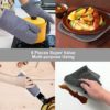 KEGOUU Oven Mitts and Pot Holders 6pcs Set, Kitchen Oven Glove High Heat Resistant 500 Degree Extra Long Oven Mitts and Potholder with Non-Slip Silicone Surface for Cooking (Grey) - Image 7