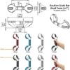 AquaChase 12 inch Suction Shower Grab Bar with Indicators, Tool-Free Installation, Steady Handle for Balance Assist for Bathtub,Toilet, Bathroom, Dual Tone - Image 4