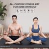 YUREN Large Yoga Mat Thick 1/2 Inch Exercise Mat 6'x4' Double Wide Workout Mat for Home Gym Floor Pilates Stretch - Image 4